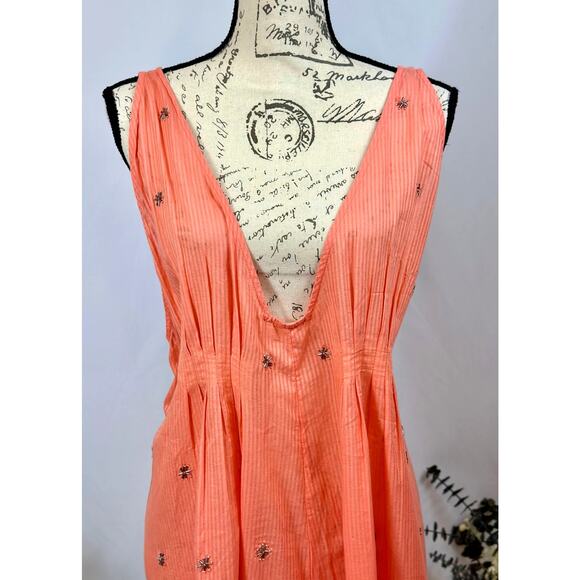 Free People Crushin On You Cotton Beaded Striped Dress - Picture 11 of 16